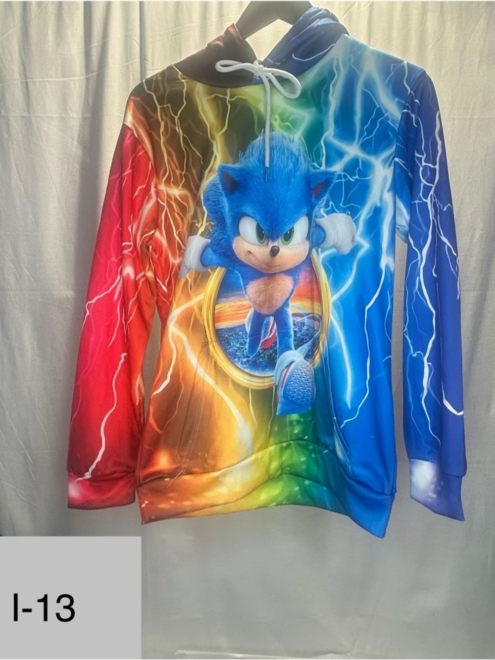Sonic The Hedgehog Rainbow Lightning Graphic Hoodie